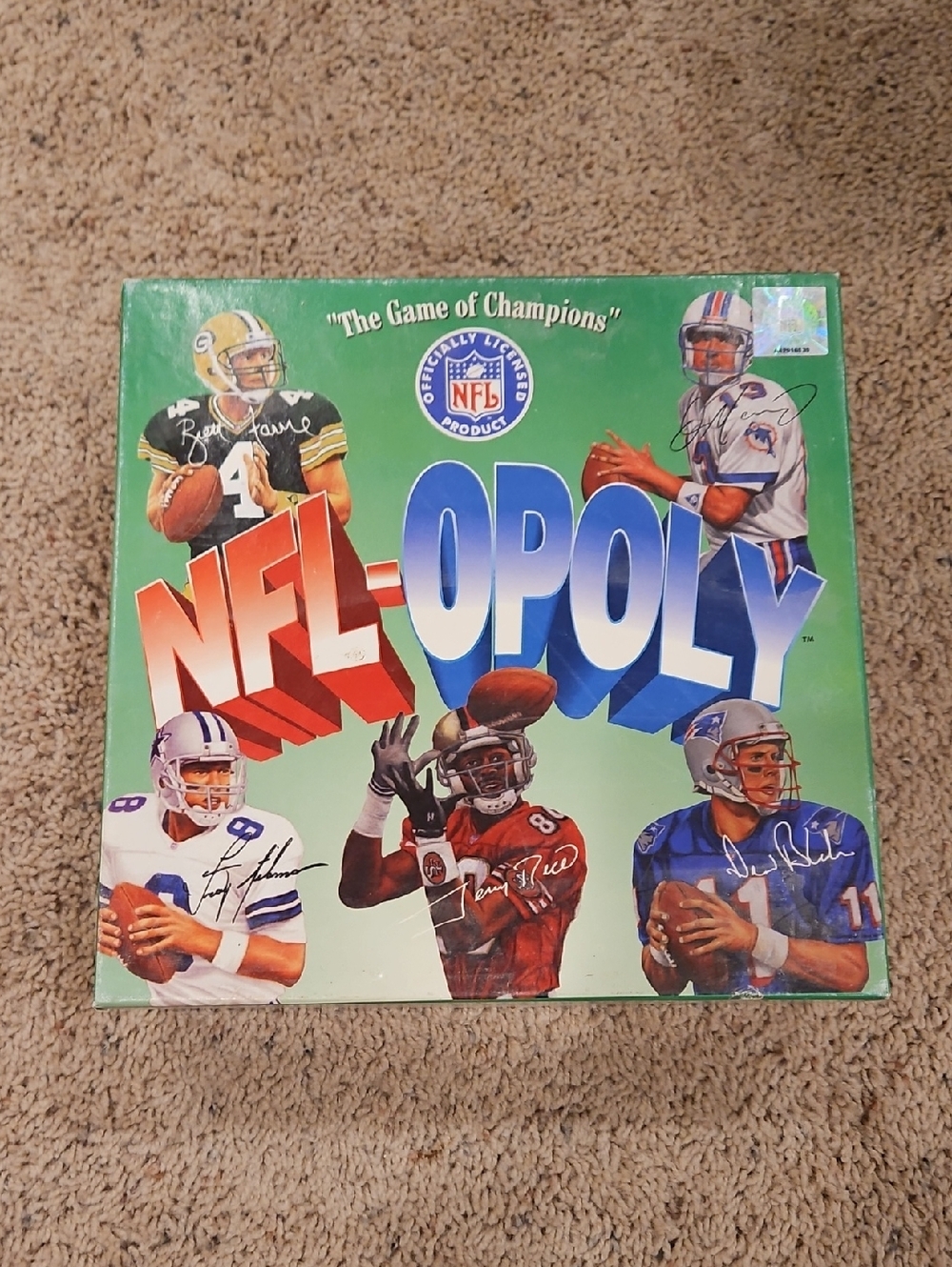 Vintage NFL-Opoly Board Game - Green, Red, Blue